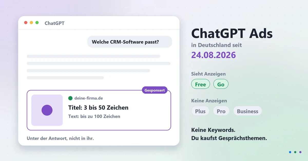ChatGPT Ads in Deutschland: Was seit August gilt